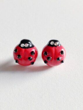 Lady Bug Stud Earrings